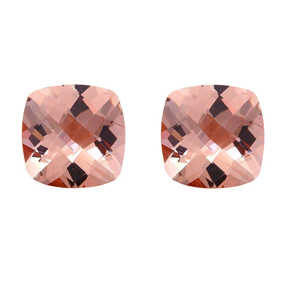 Muse Jewelry 2.76ct 7mm Natural Cushion Cut Morganite Loose Gemstones Great for Earrings!
