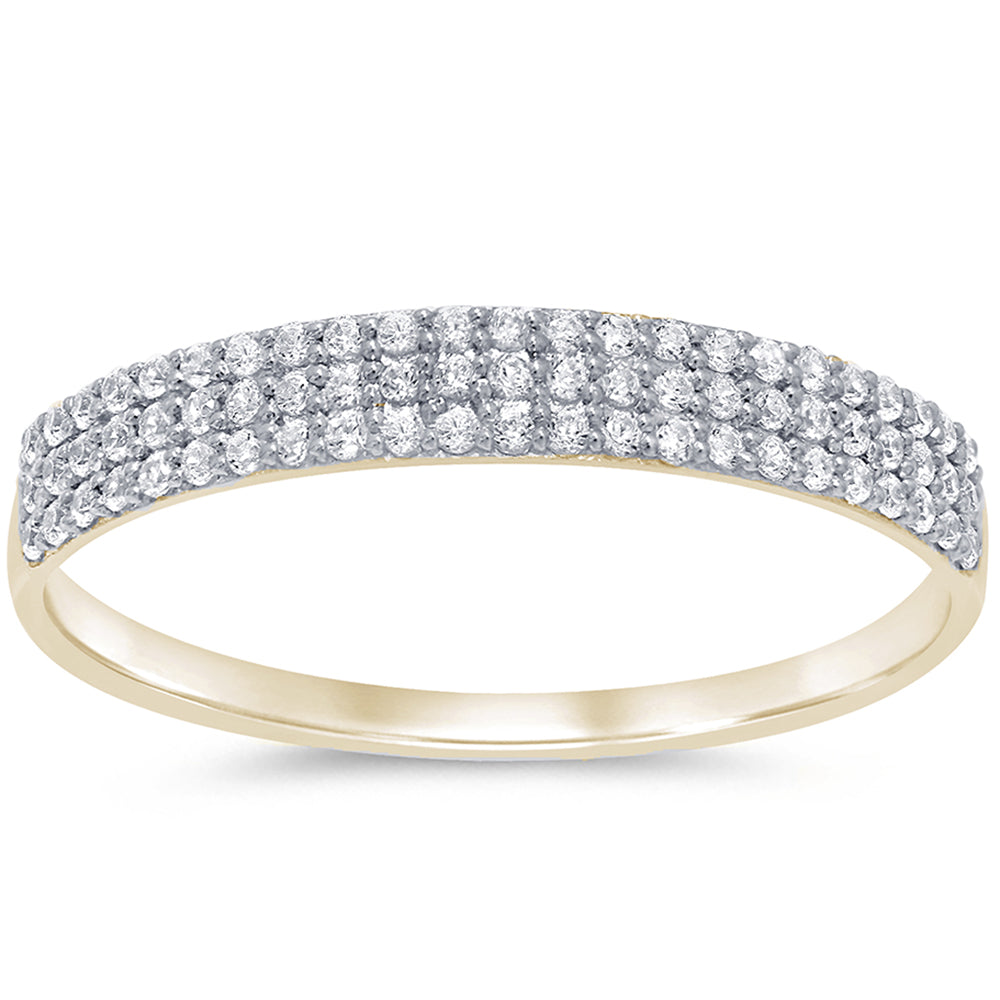 Muse Jewelry .22ct 14kt Yellow Gold Micro Pave Diamond Band Size 6.5