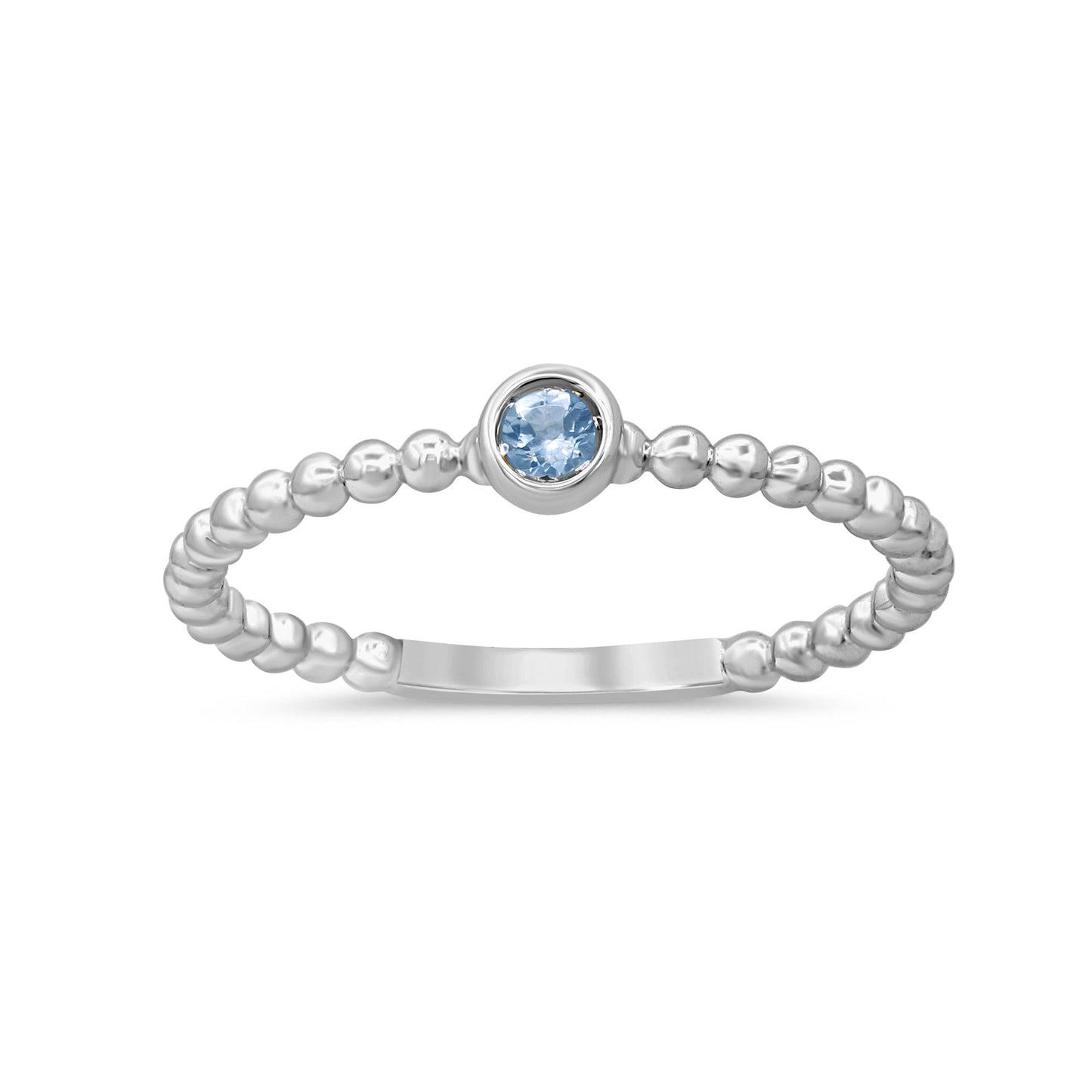 Muse Jewelry .06ct G SI 14K White Gold Blue Sapphire Gemstones Ring Size 6.5