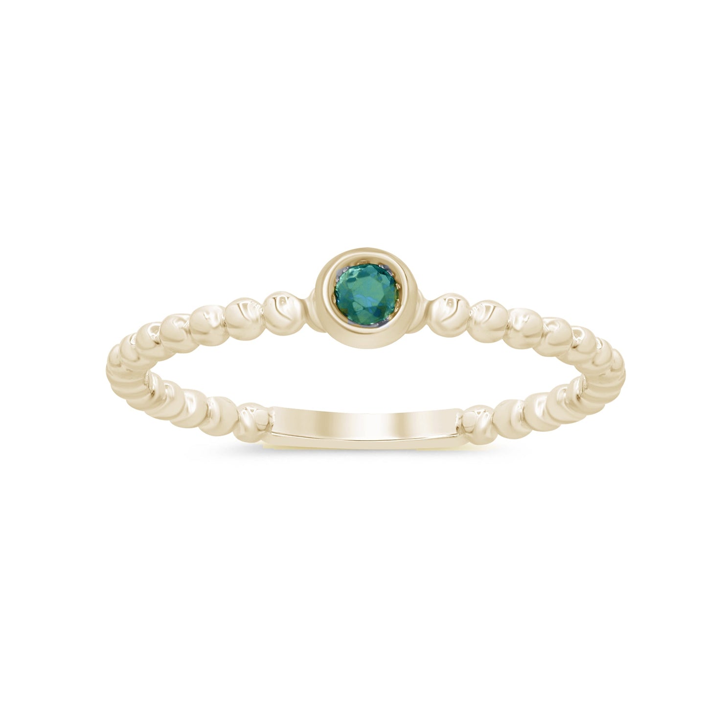 Muse Jewelry .05ct G SI 14K Yellow Gold Emerald Gemstones Ring Size 6.5