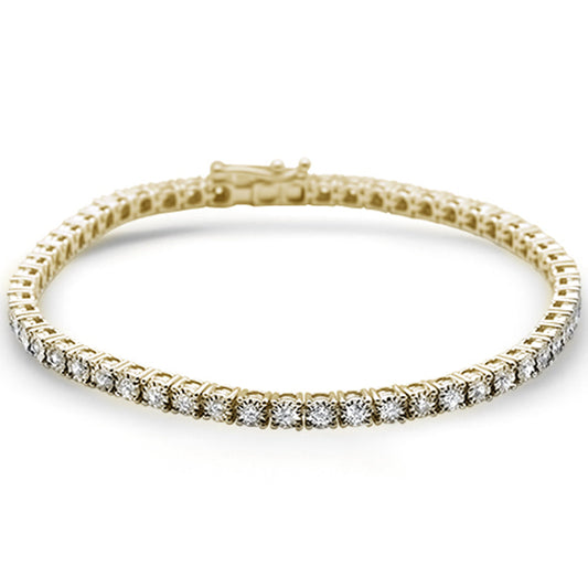 Muse Jewelry 1.86ct G SI 10K Yellow Gold Diamond Miracle Illusion Tennis Bracelet 7" Long