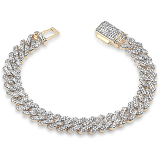 Muse Jewelry 10MM 5.75ct G SI 14K Yellow Gold Diamond Micro Pave Bracelet 8" Long