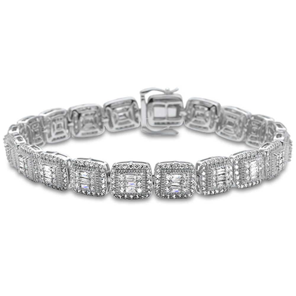 Muse Jewelry 5.25ct G SI 14K White Gold Baguette & Round Diamond Bracelet 8"