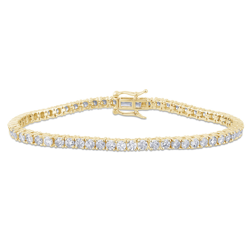 Muse Jewelry 5.11ct G SI 14K Yellow Gold Round Diamond Tennis Bracelet 7" Long