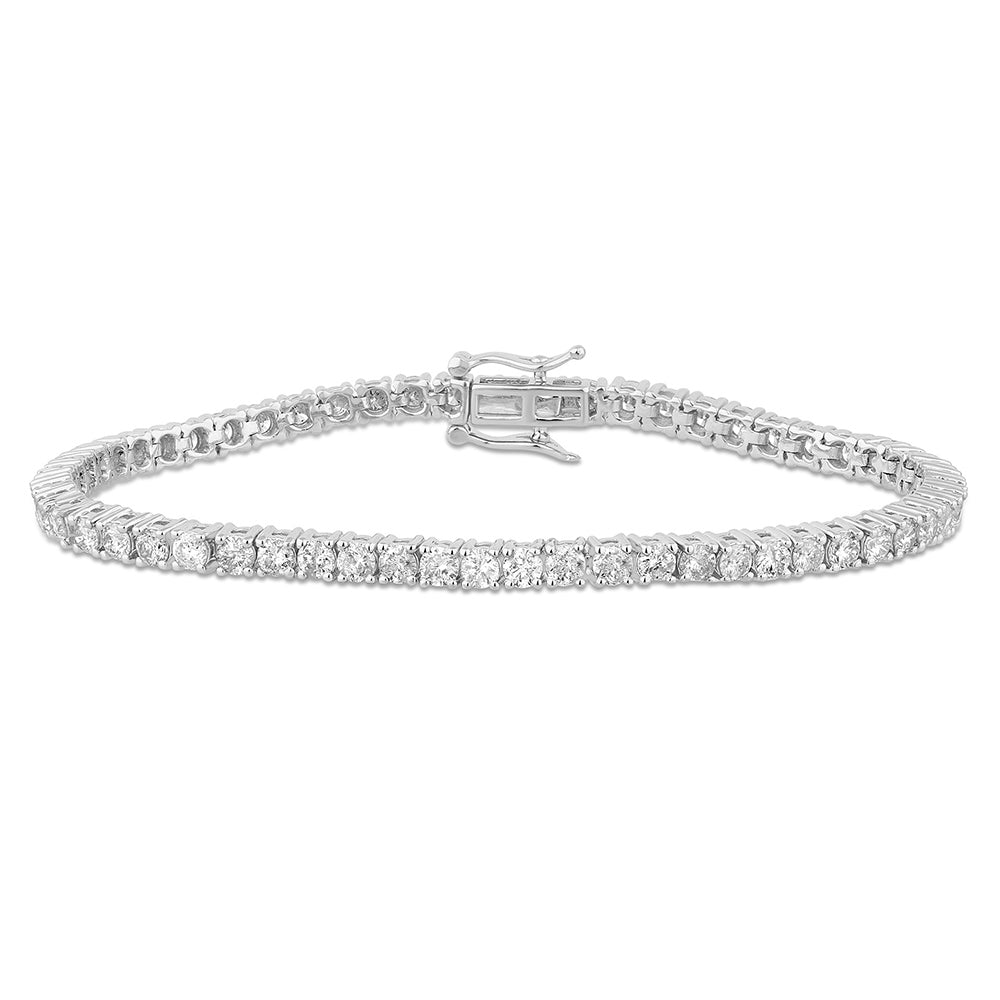 Muse Jewelry 5.04ct G SI 14K White Gold Round Diamond Tennis Bracelet 7" Long
