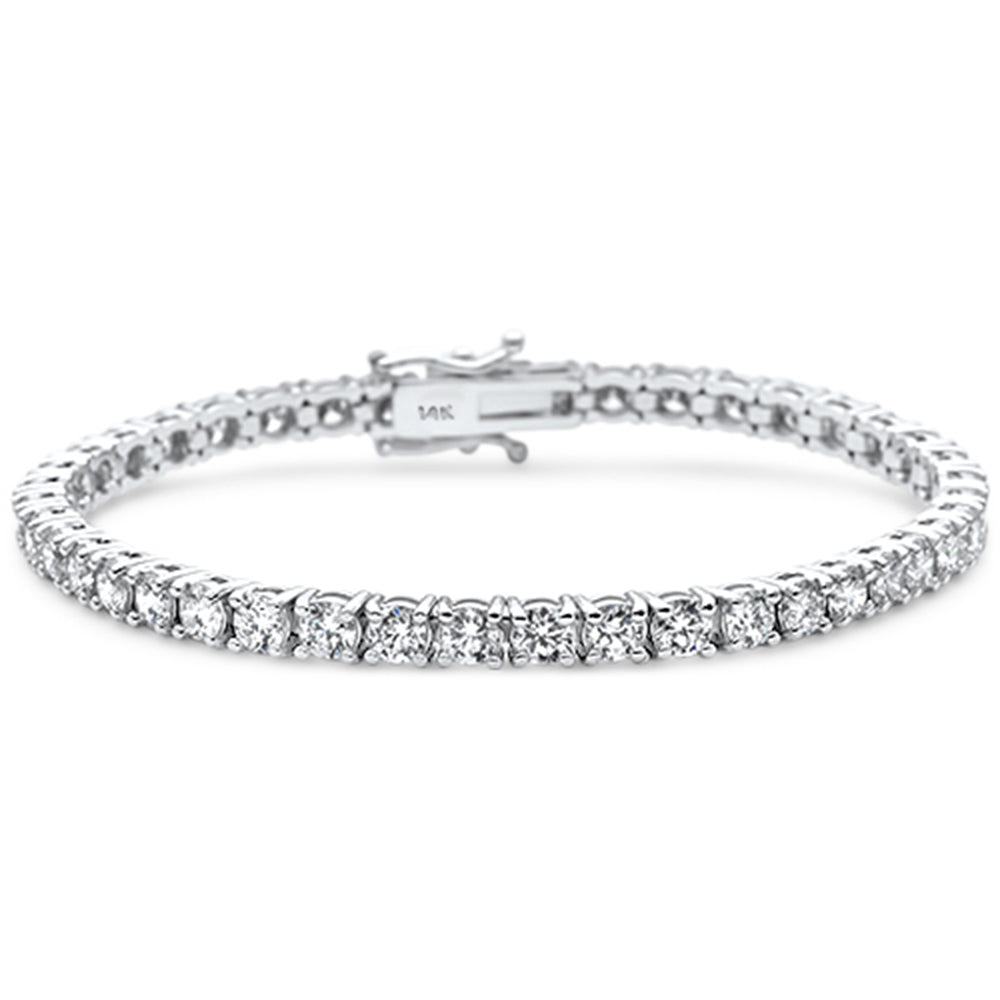 Muse Jewelry 3.04ct G SI 14K White Gold Round Diamond Tennis Bracelet 7" Long