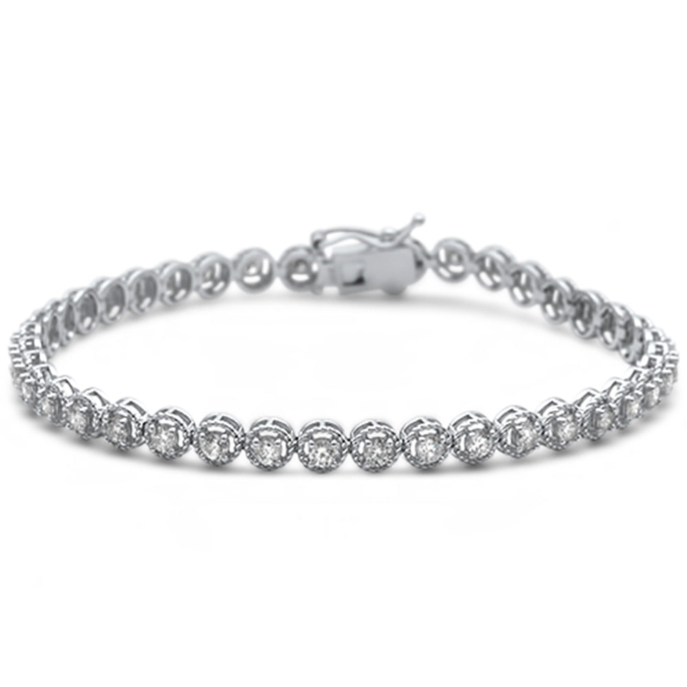 Muse Jewelry 2.04ct G SI 14K White Gold Round Diamond Halo Style Tennis Bracelet 7" Long