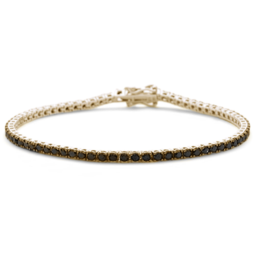 Muse Jewelry 3.15ct G SI 14K Yellow Gold Diamond Black Diamond Tennis Bracelet 7" Long