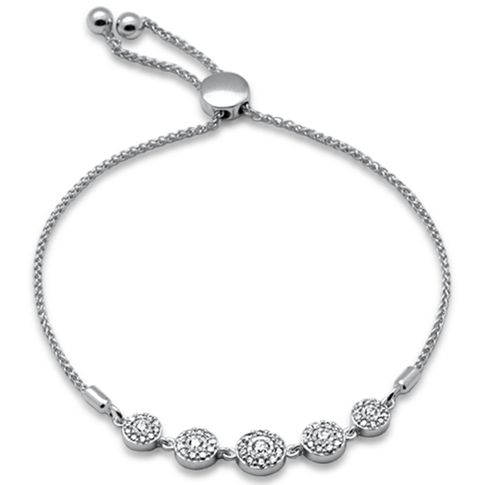 Muse Jewelry .49ct G SI 14K White Gold Diamond Adjustable Bola Bracelet 7.25" Long Adjustable