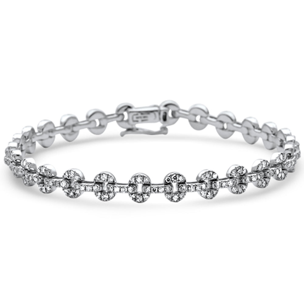 Muse Jewelry 2.08ct G SI 14K White Gold Diamond Link Bracelet 7" Long