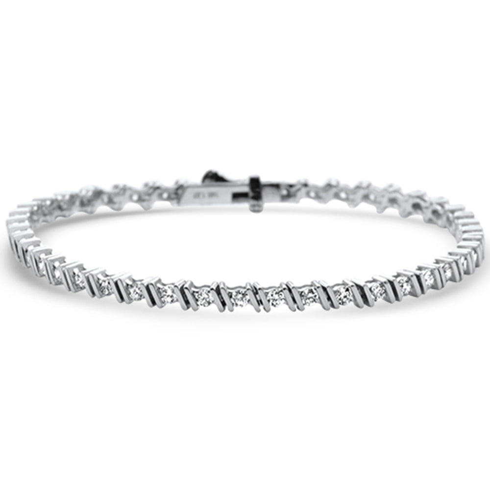 Muse Jewelry 1.97ct G SI 14K White Gold Diamond Tennis Bracelet 7" Long