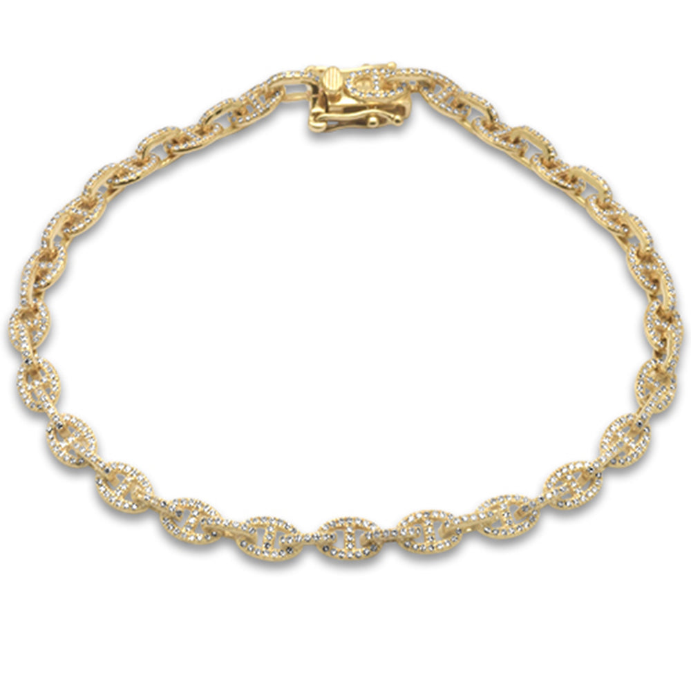 Muse Jewelry 1.30ct G SI 14K Yellow Gold Diamond Link Bracelet 8.5" Long