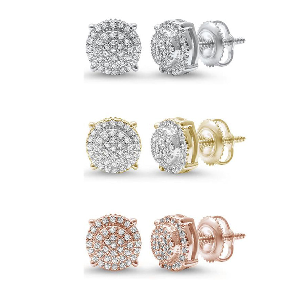 Muse Jewelry .16ct G SI 10kt Gold Round Diamond Cluster Stud Earrings 3 Metal Colors Available
