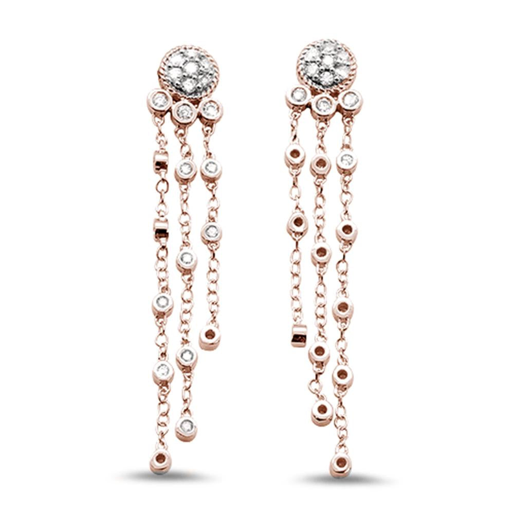 Muse Jewelry .43cts 14k Rose Gold Diamond Drop Dangle Chandelier Earrings