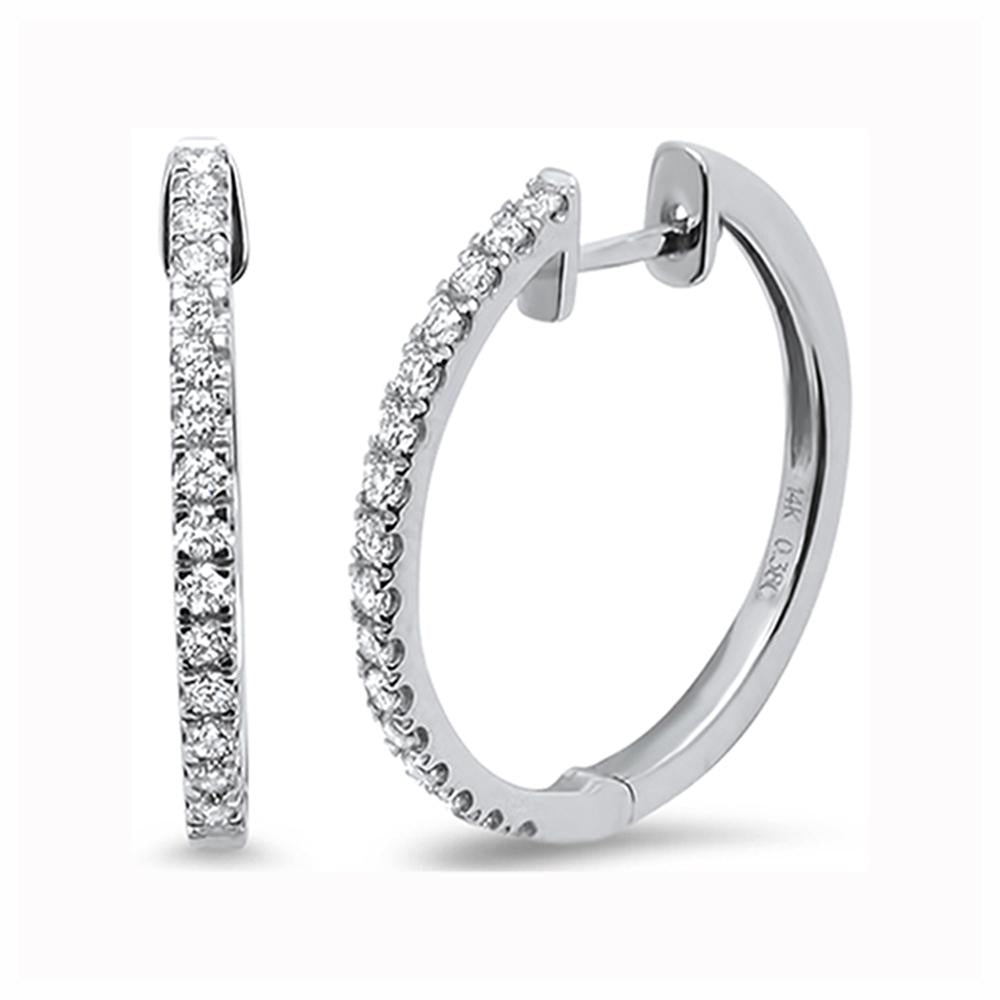 Muse Jewelry .26ct 14k Gold Hoop Huggie Diamond Earrings