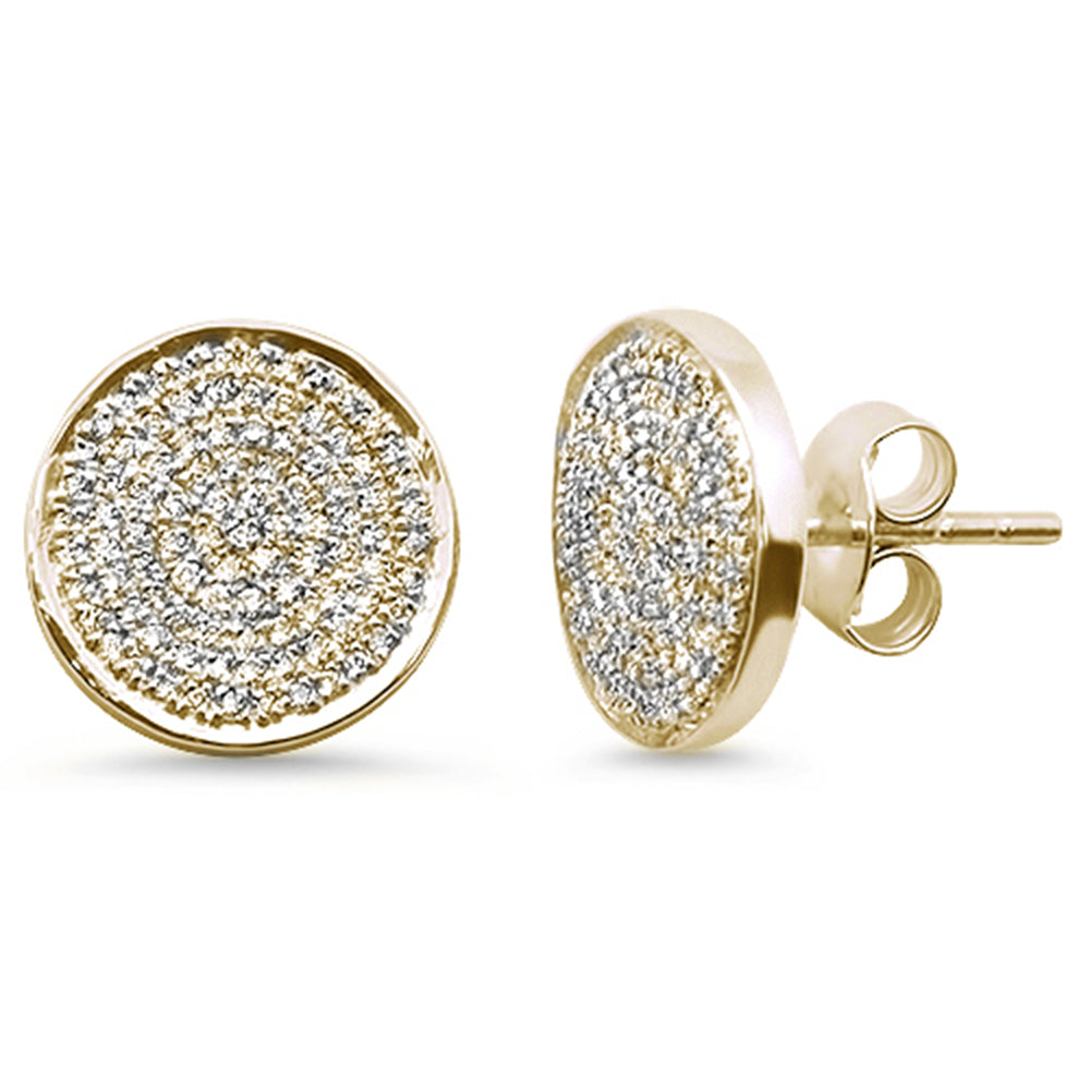 Muse Jewelry .38ct 14kt Yellow Gold Round Diamond Circle Disc Diamond Stud Earrings