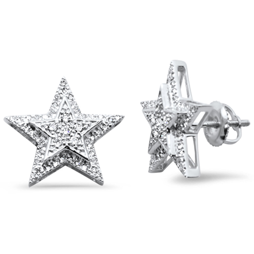 Muse Jewelry .38ct G SI 10K White Gold Diamond Star Earrings