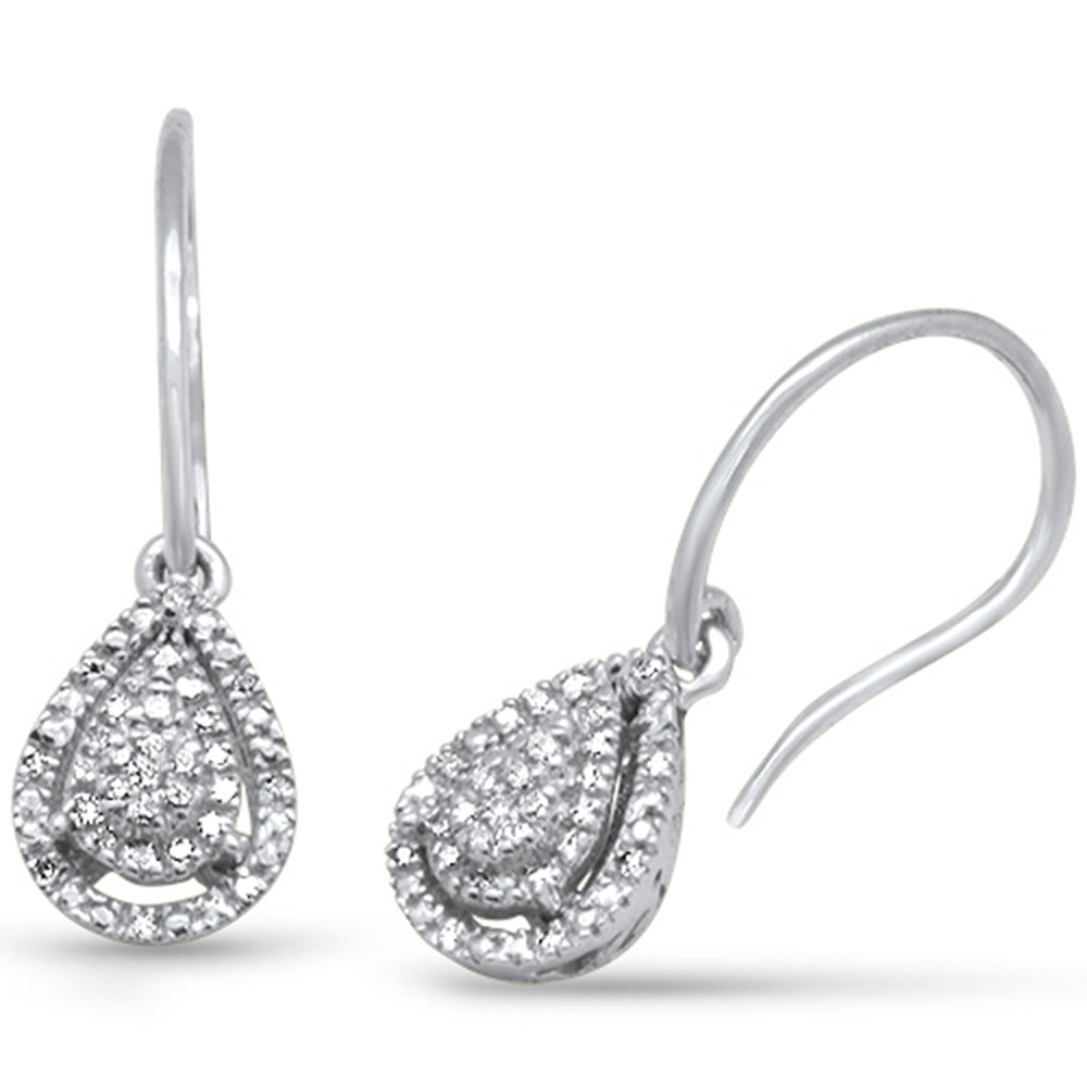 Muse Jewelry .13ct G SI 10KT White Gold Diamond Dangling Earrings