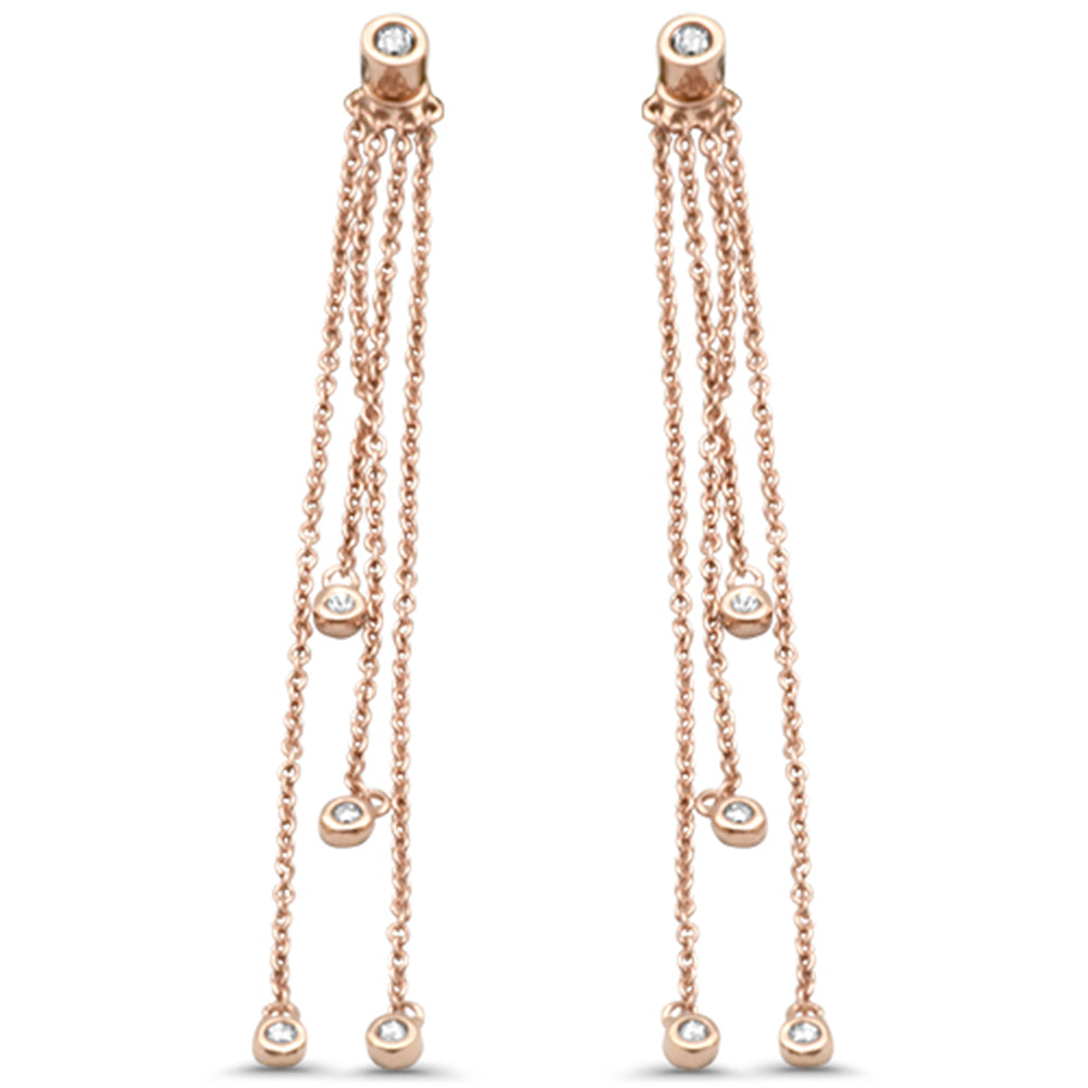 Muse Jewelry .15ct G SI 14K Rose Gold Diamond Dangling Earrings