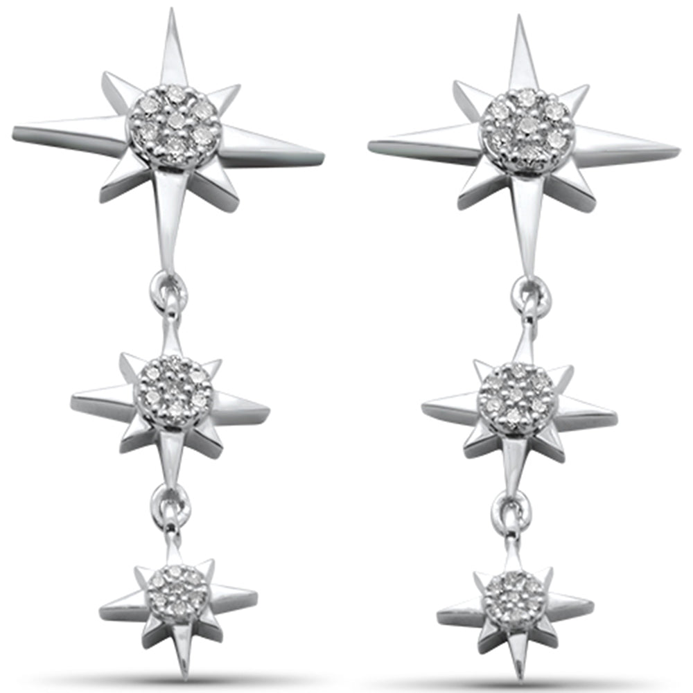 Muse Jewelry .38ct G SI 14K White Gold Diamond Starburst Drop Dangle Earrings