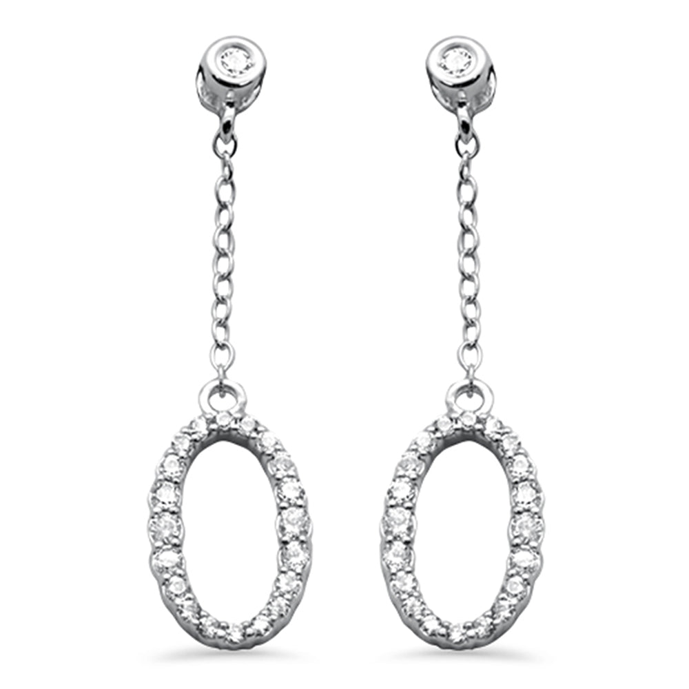 Muse Jewelry .36ct G SI 14K White Gold Diamond Oval Shaped Drop Earrings Screw Backings
