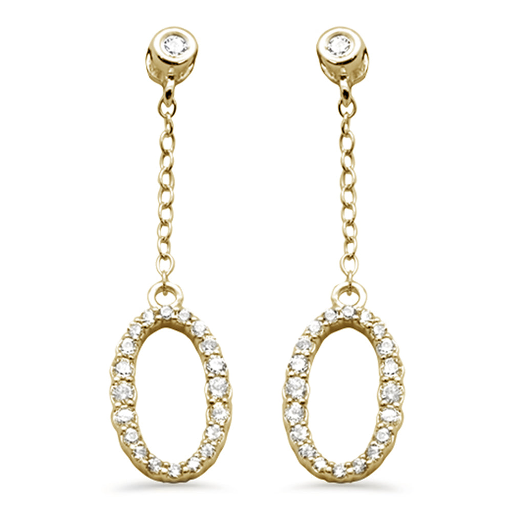 Muse Jewelry .36ct G SI 14K Yellow Gold Diamond Oval Shaped Drop Earrings Screw Backings