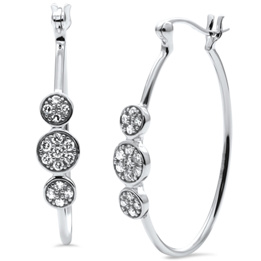 Muse Jewelry .25ct G SI 14K White Gold Diamond Oval Hoop Earrings