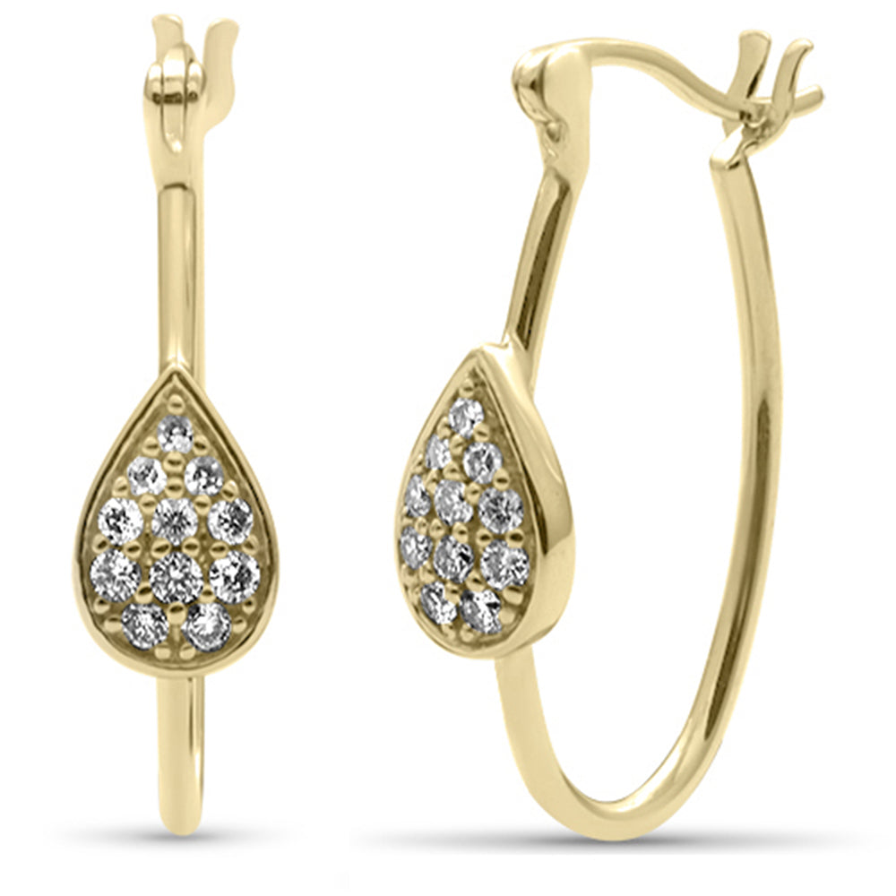 Muse Jewelry .25ct G SI 14K Yellow Gold Diamond Pear Shaped Huggie Earrings