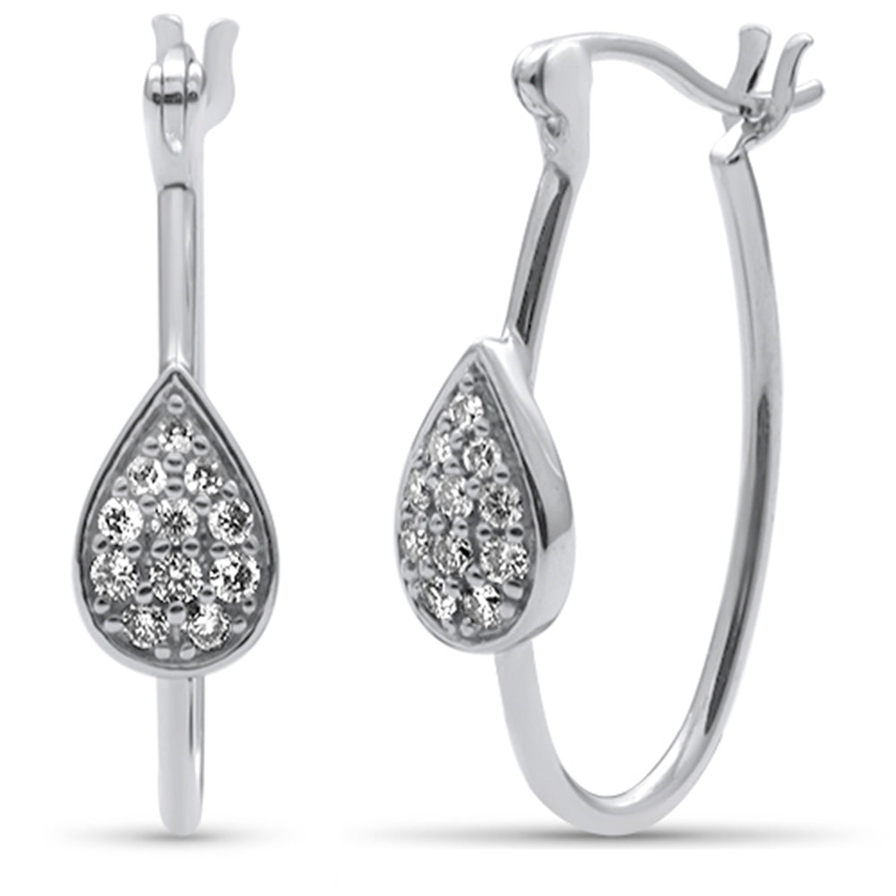 Muse Jewelry .25ct G SI 14K White Gold Diamond Pear Shaped Huggie Earrings