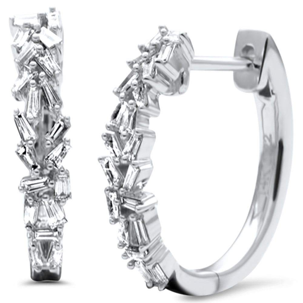 Muse Jewelry .43ct G SI 14K White Gold Diamond Hoop Earrings