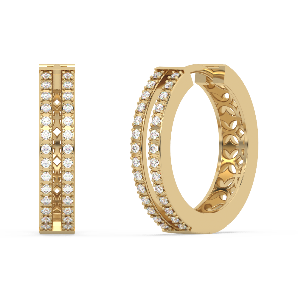 Muse Jewelry .26ct G SI 14K Yellow Gold Diamond Hoop Earrings