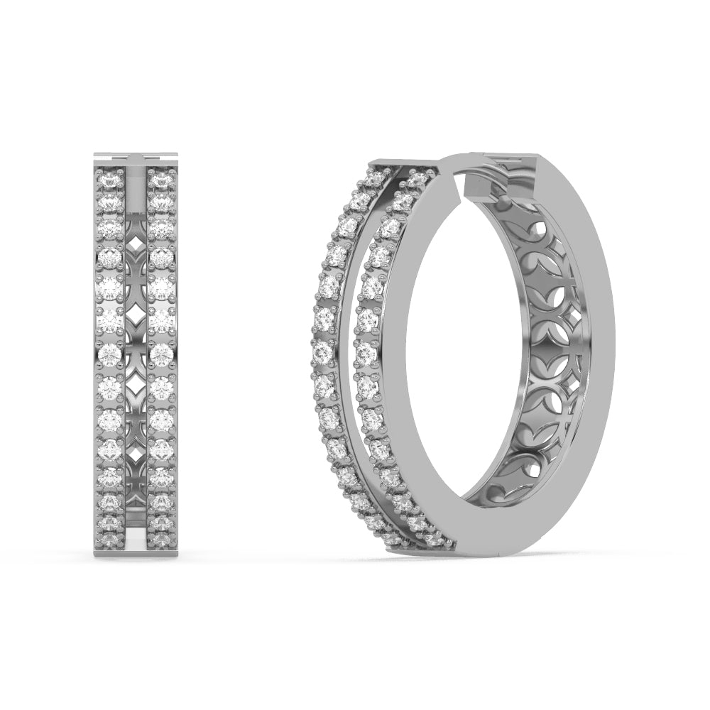 Muse Jewelry .28ct G SI 14K White Gold Diamond Hoop Earrings