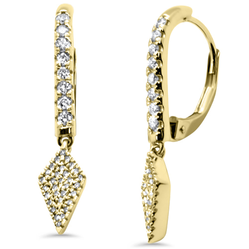 Muse Jewelry .33ct G SI 14K Yellow Gold Diamond Dangling Hoop Earrings