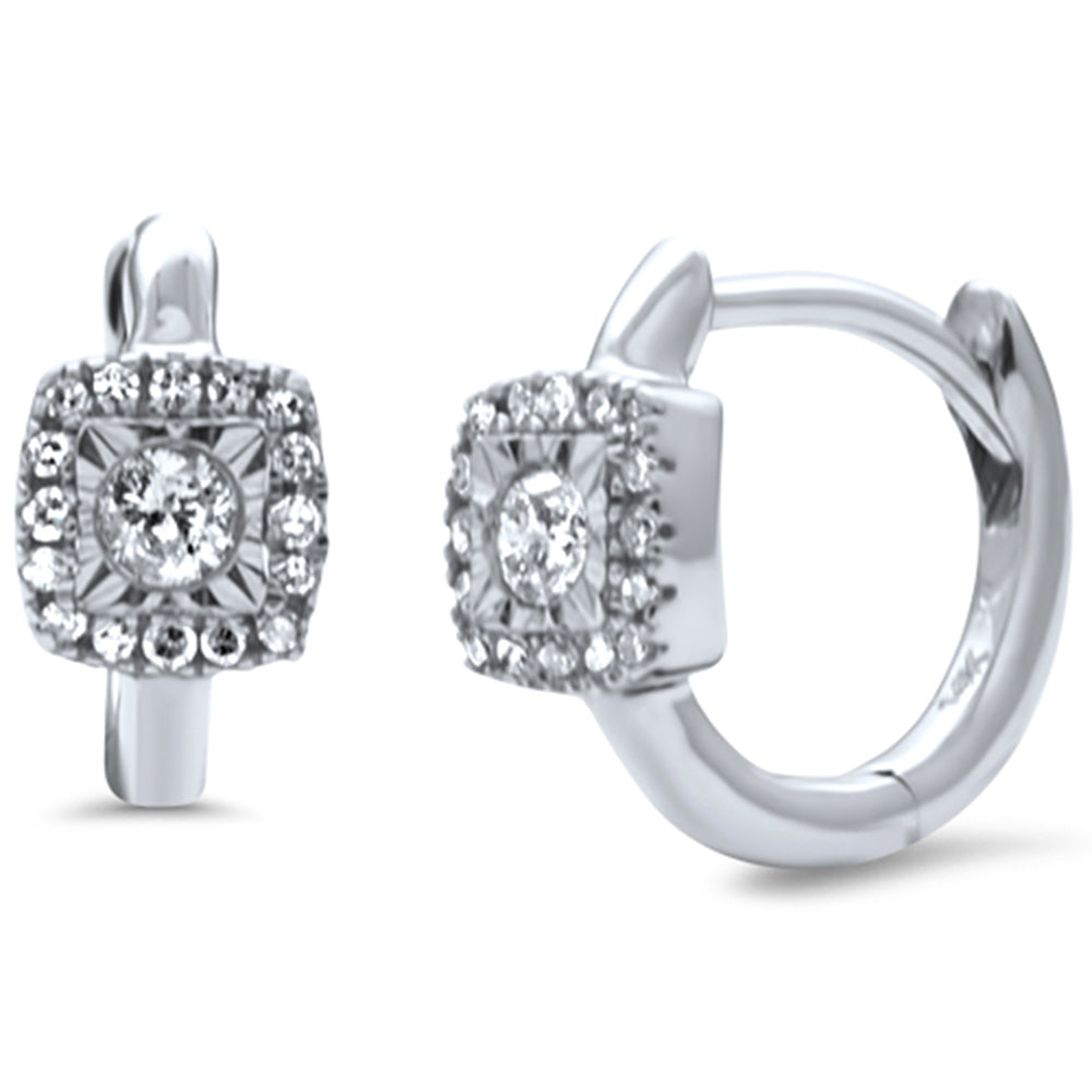 Muse Jewelry .15ct G SI 14K White Gold Diamond Petite Hoop Earrings