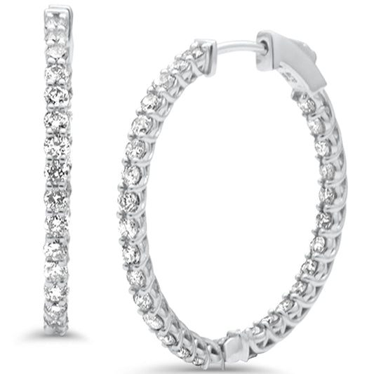 Muse Jewelry 1.54ct G SI 14K White Gold Diamond Hoop Earrings