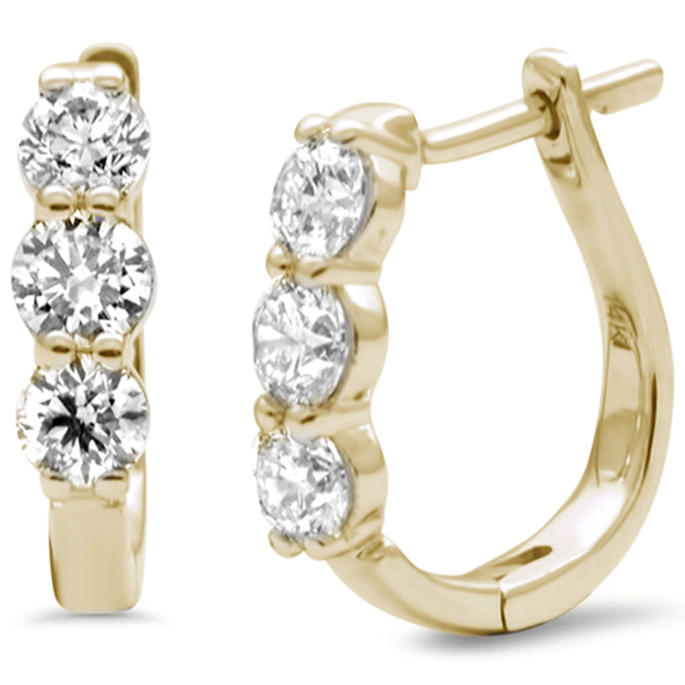 Muse Jewelry 1.10ct G SI 14K Yellow Gold Diamond Hoop Earrings