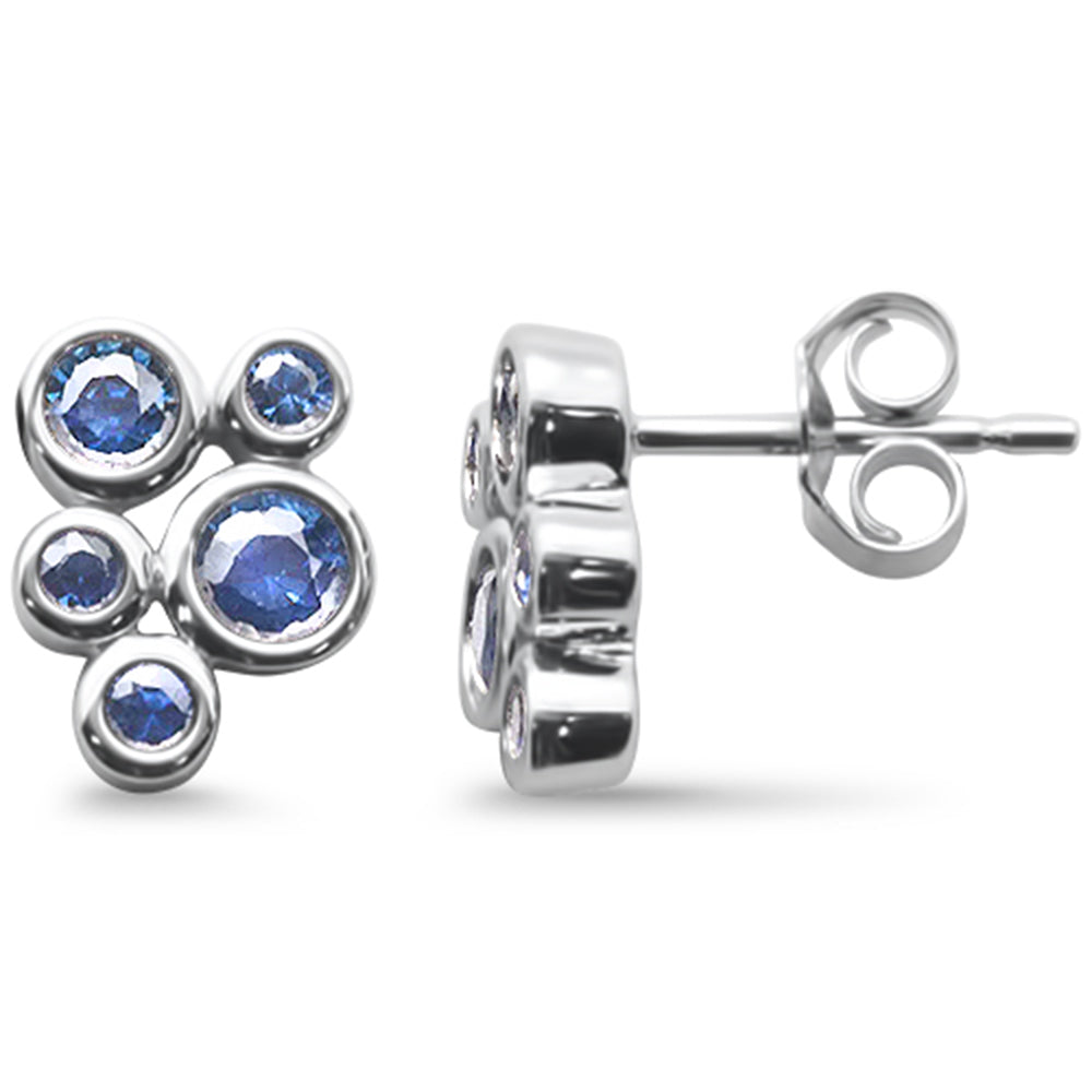 Muse Jewelry 1.05ct G SI 14K White Gold Blue Sapphire Gemstones Earrings