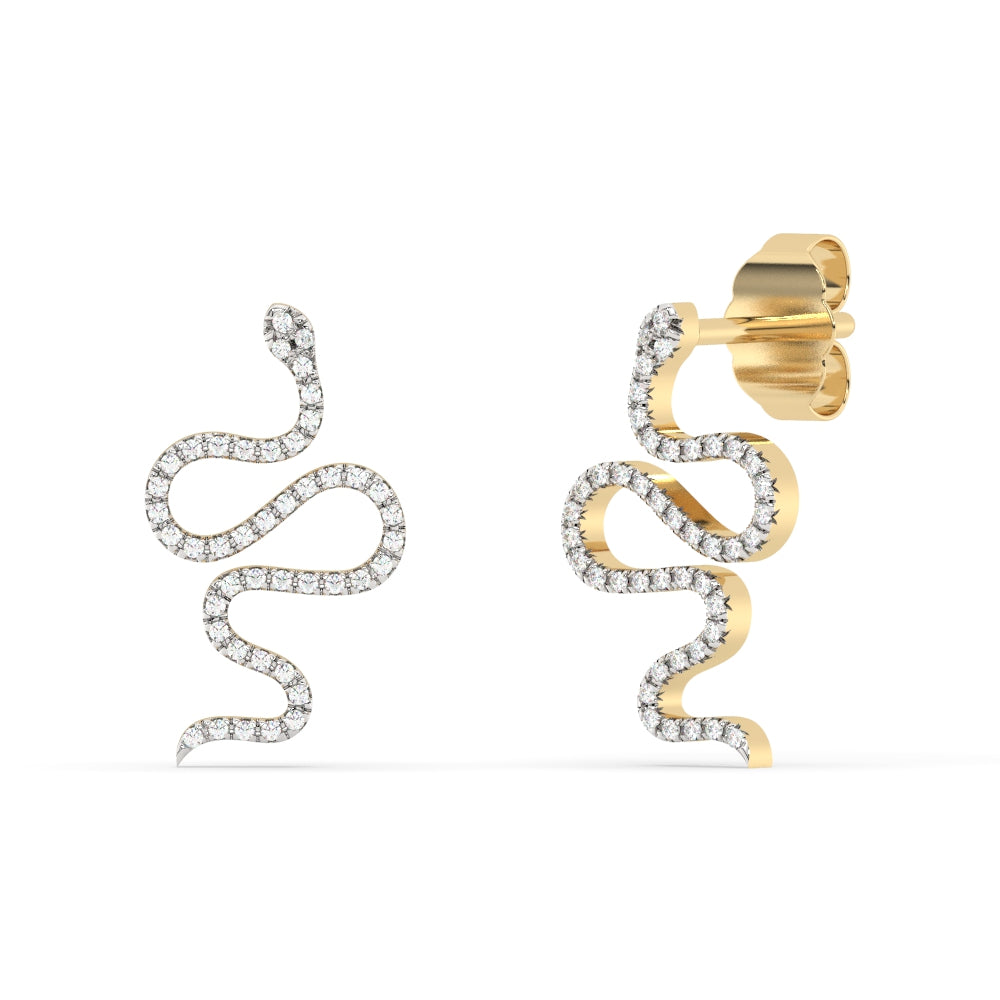 Muse Jewelry .13ct G SI 14K Yellow Gold Diamond Snake Style Earrings