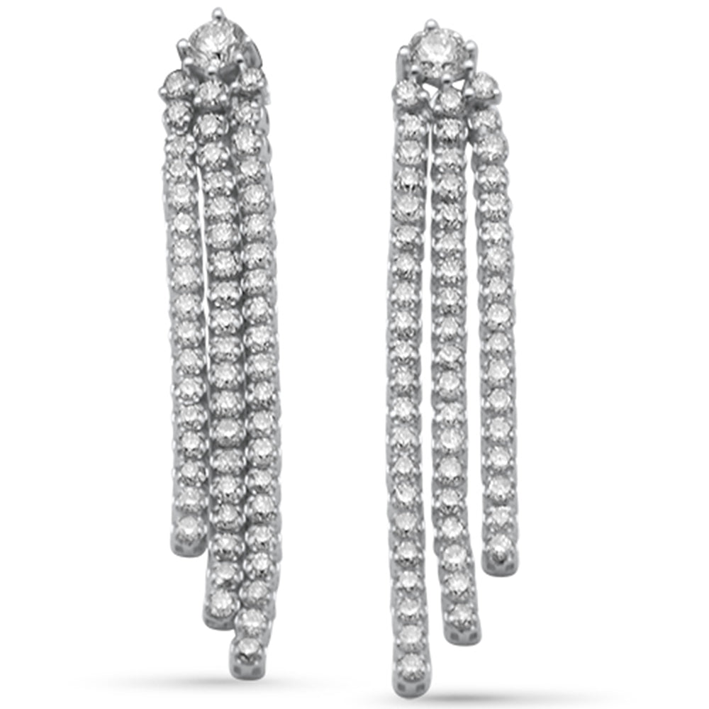 Muse Jewelry 3.00ct G SI 14K White Gold Diamond 3 Layers Drop Earrings