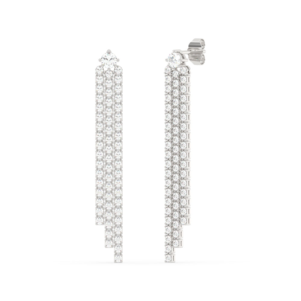 Muse Jewelry 3.00ct G SI 14K White Gold Diamond 3 Layers Drop Earrings