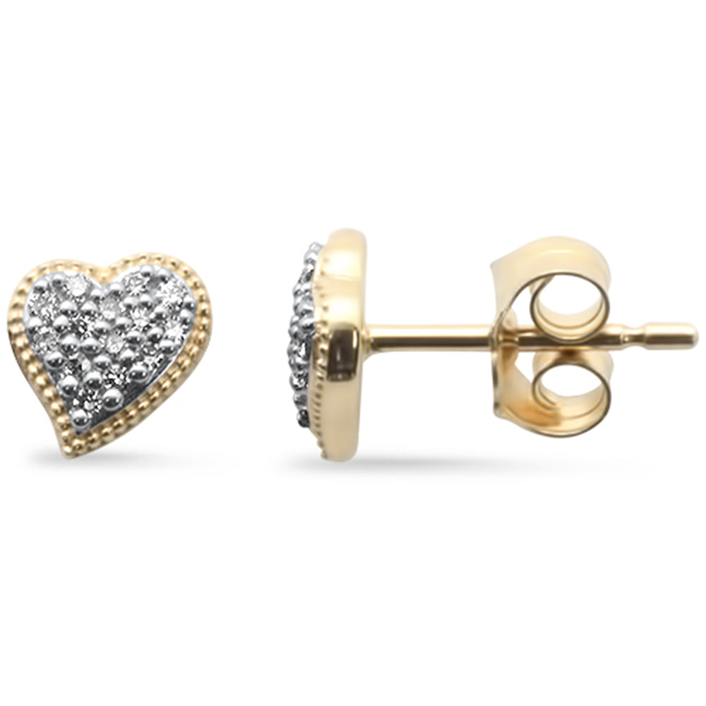 Muse Jewelry .13ct G SI 14K Yellow Gold Diamond Heart Shape Petite Earrings