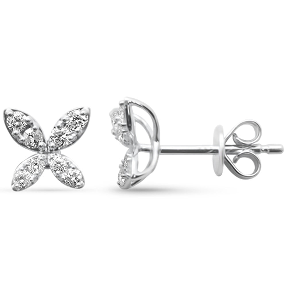 Muse Jewelry .34ct G SI 14K White Gold Diamond Flower Earrings
