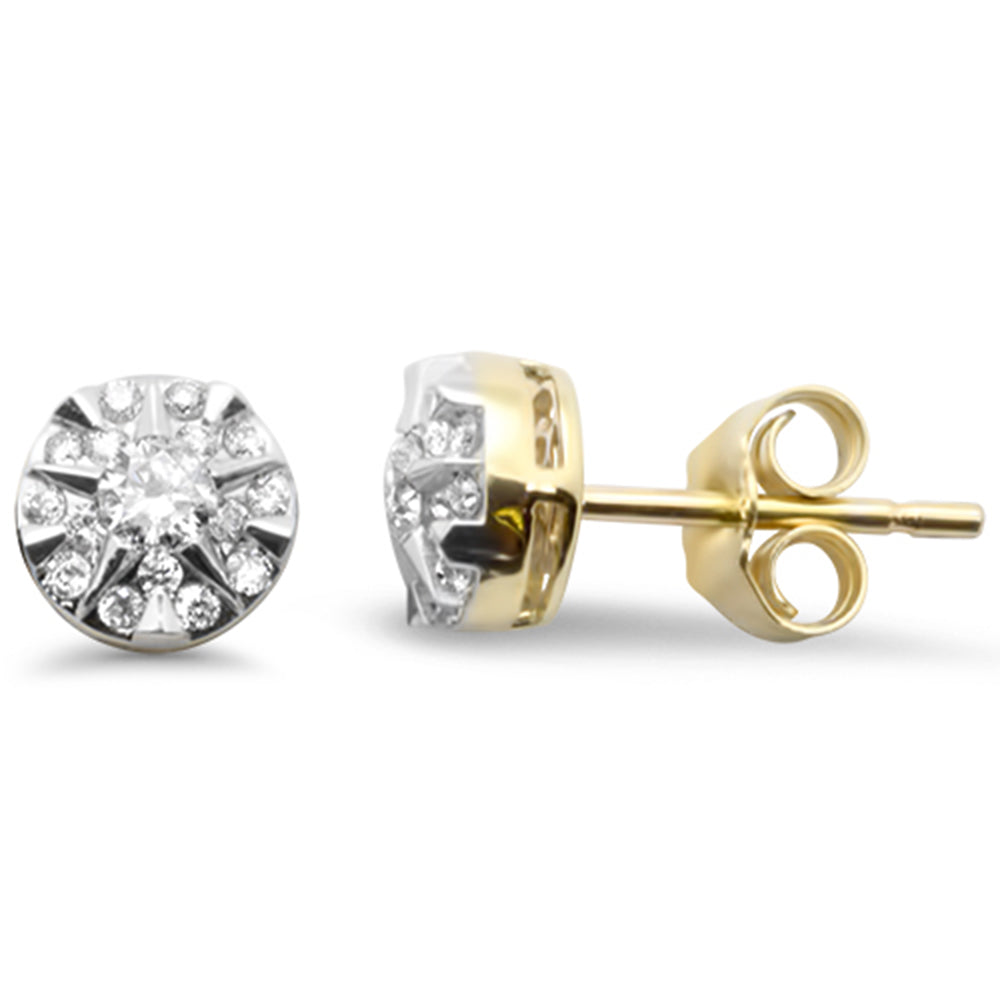 Muse Jewelry .33ct G SI 14K Yellow Gold Diamond Halo Hoop Earrings