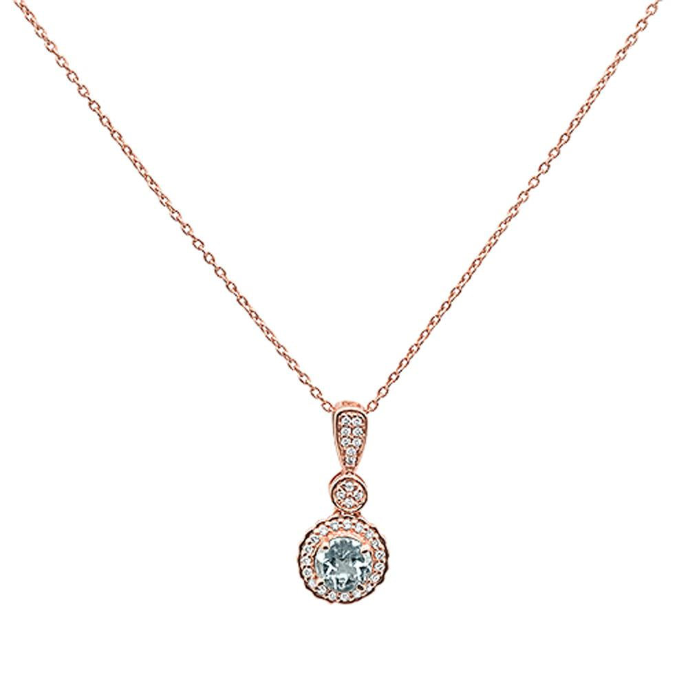 Muse Jewelry 0.55cts 10k Rose Gold Round Green Amethyst & Diamond Necklace 18" Long