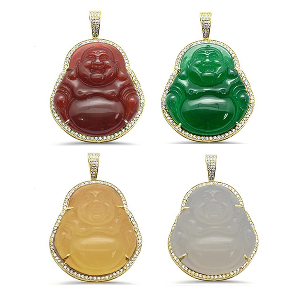 Muse Jewelry 1.14CT 10k Gold Diamond Big Buddha Pendant All Metal Colors Available