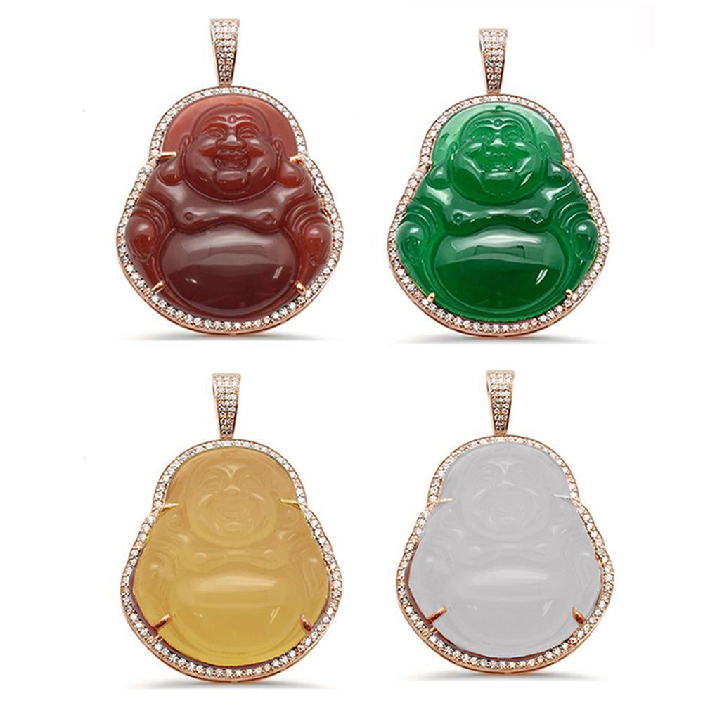 Muse Jewelry 1.14CT 10k Gold Diamond Big Buddha Pendant All Metal Colors Available