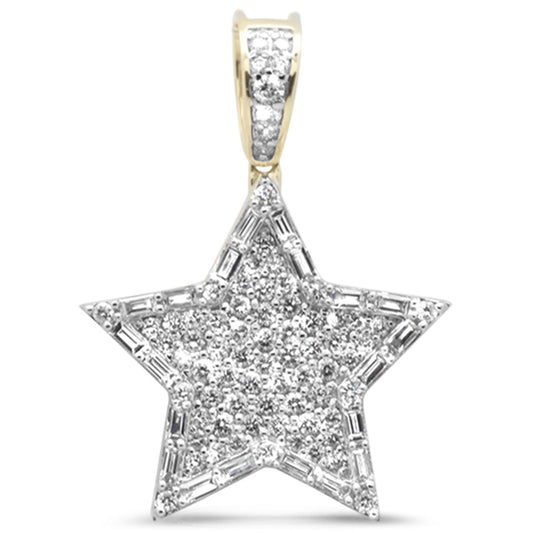 Muse Jewelry 1.67ct G SI 10K Yellow Gold Diamond Star Iced Out Hip Hop Charm Pendant