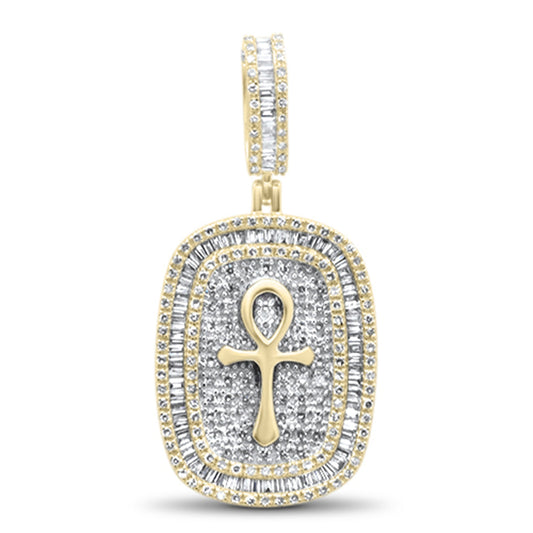 Muse Jewelry 1.50ct G SI 10K Yellow Gold Diamond Hip Hop Diamond Ankh Medallion Charm Pendant