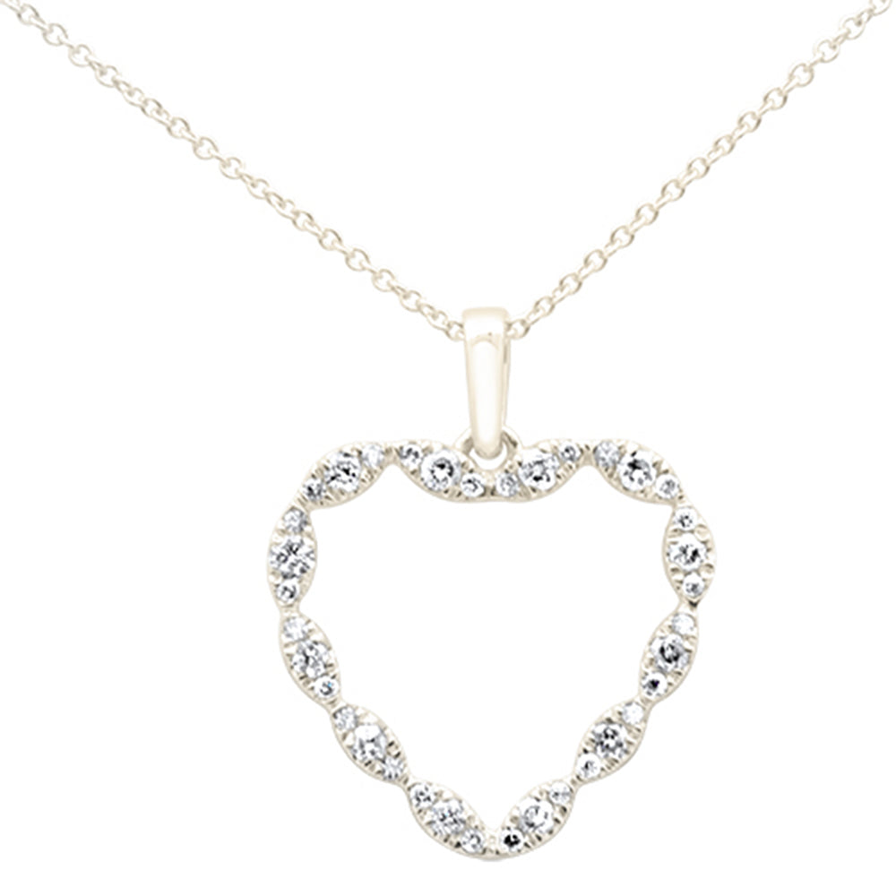 Muse Jewelry .32ct G SI 14K Yellow Gold Diamond Heart Shaped Necklace Pendant 18"
