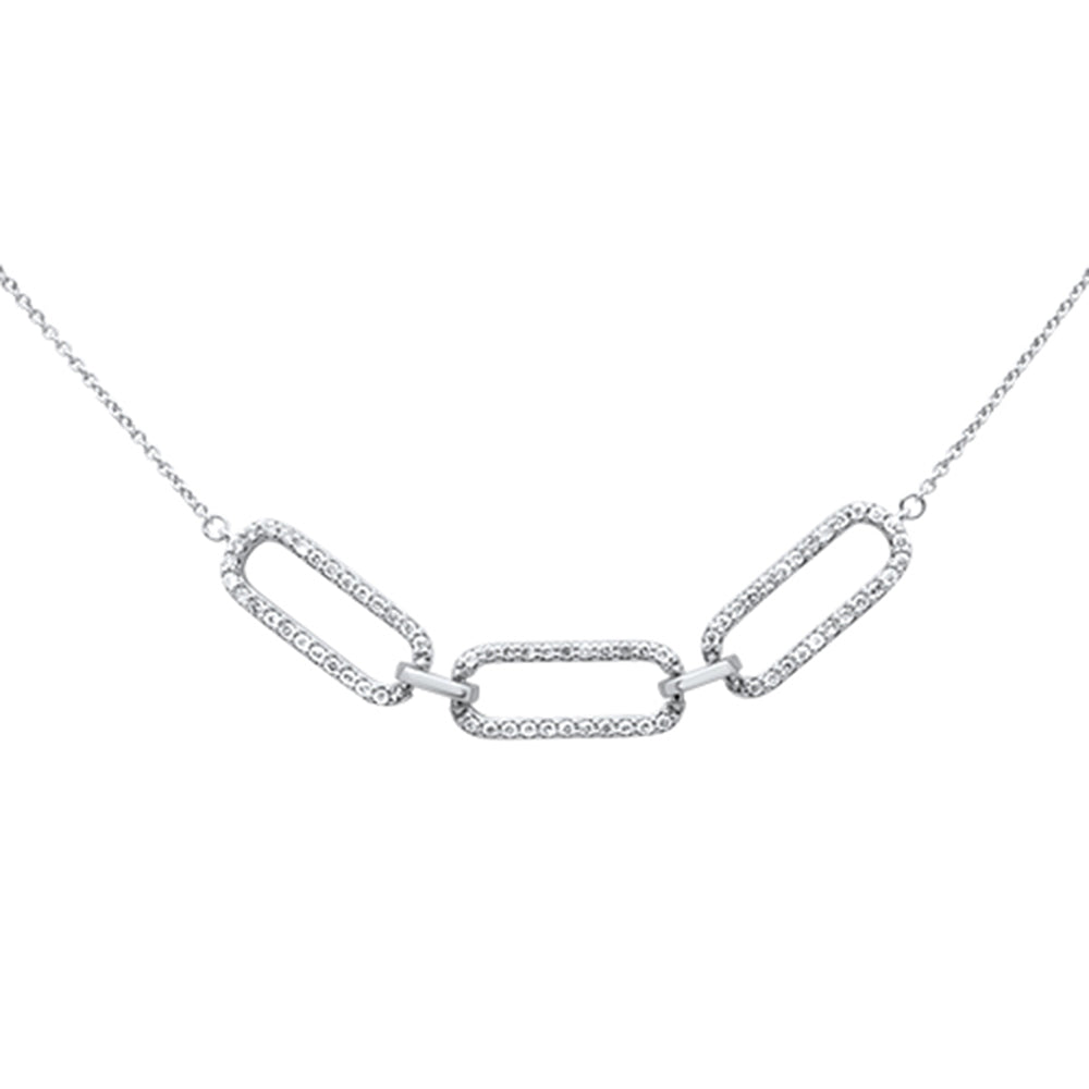 Muse Jewelry .32ct G SI 14K White Gold Diamond Paperclip Style Chain Necklace Pendant